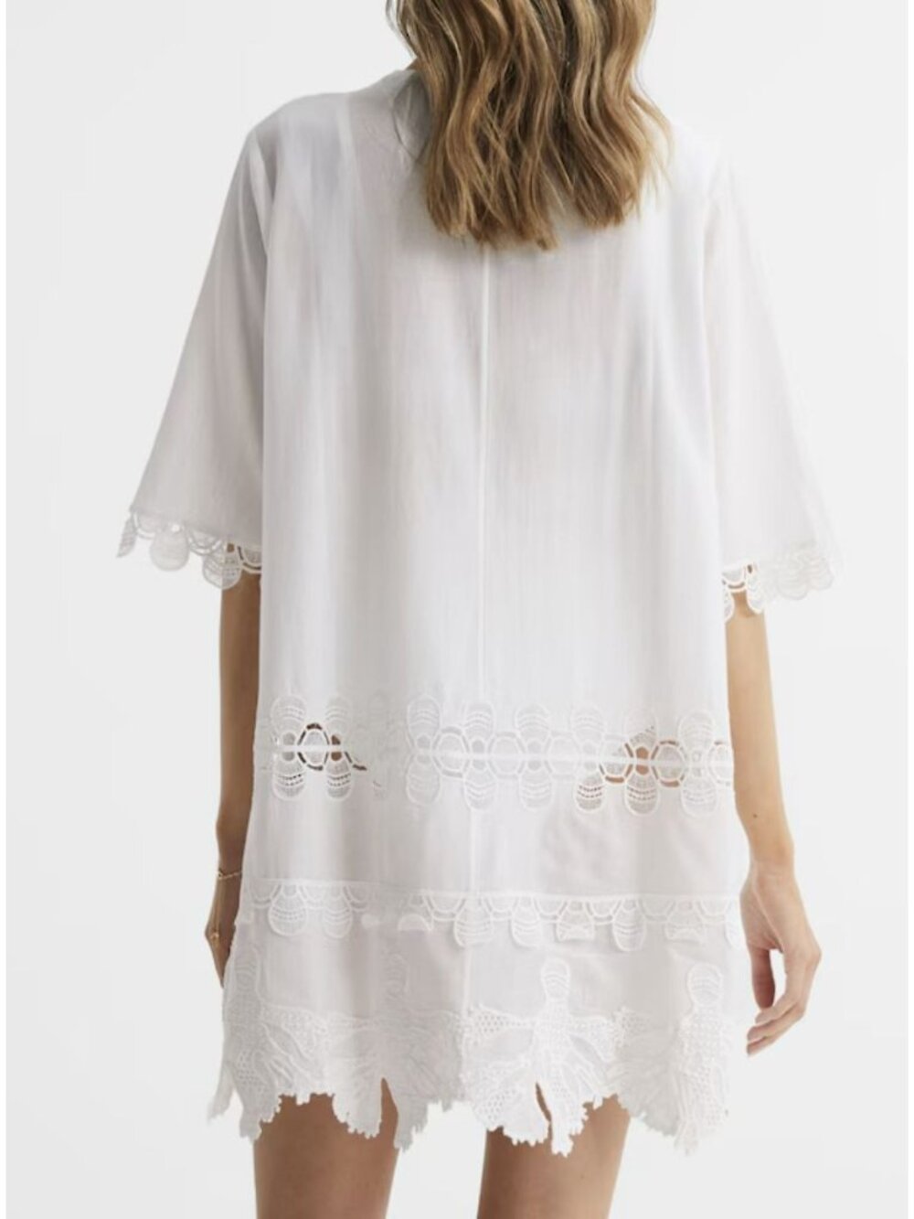 Reiss Etta Embroidered Coverup Swimwear Beach Dress Size 8 New - Picture 3 of 9
